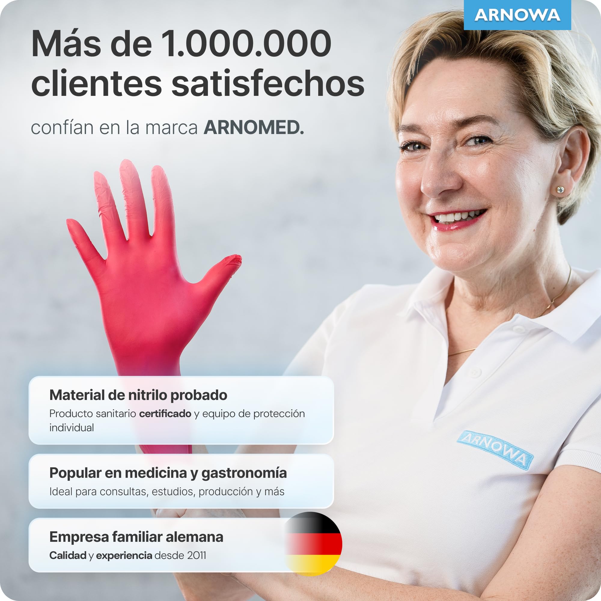 100x ARNOMED® Guantes nitrilo talla M Negro, Guantes desechables quirurgicos y laboratorio, Luvas nitrilo descartaveis sin polvo y látex, Manoplas nitrilo en XS, S, M, L, XL, XXL