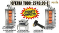 Asador de kebab Potis GD4/S + Cuchillo POTIS H 7000 + POTIS Contact Grill 2735 E