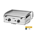 Plancha a gas Fry top - placa de acero rectificado - 5,5 kW - Liso - Superficie de cocción: 583x395mm
Área de parrilla: 583 x 395 mm
Código de producto, SKU GGBPF652
