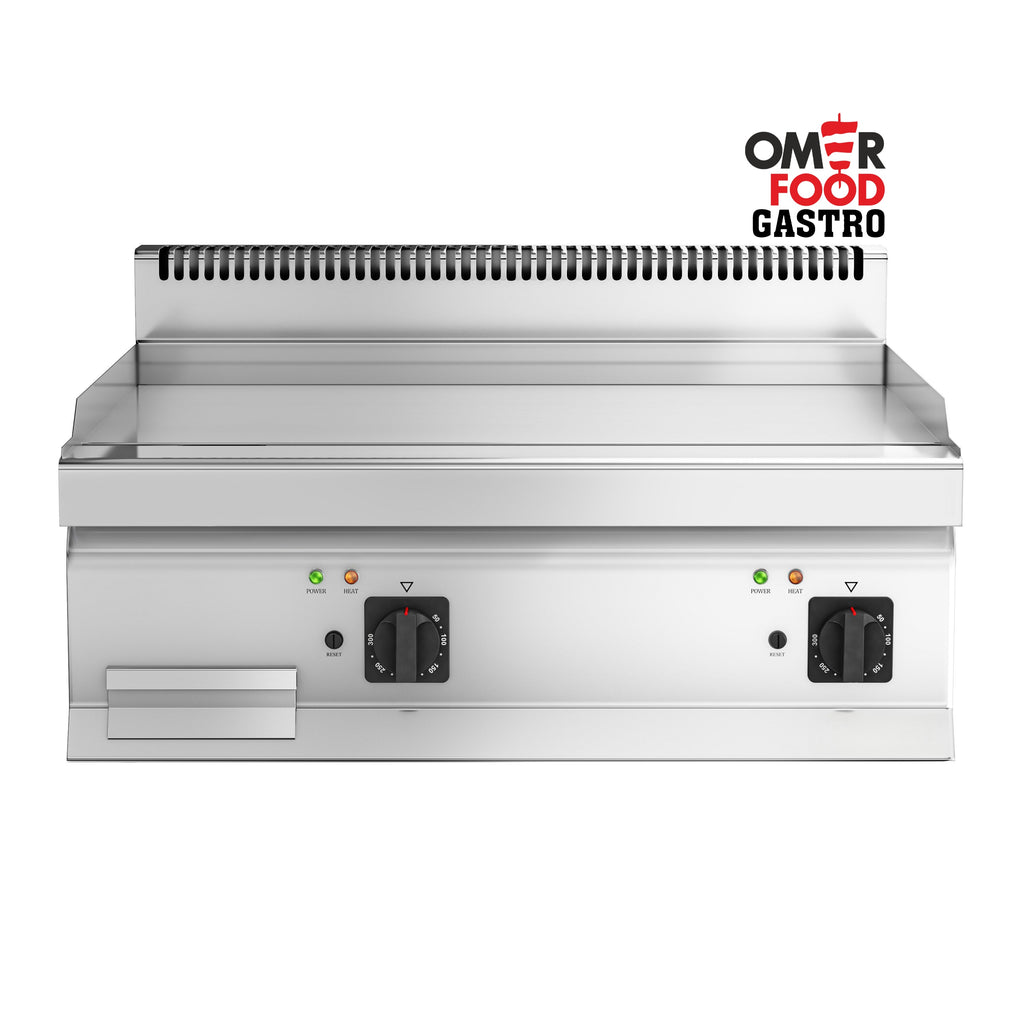 Plancha eléctrica Fry top - placa de acero rectificado - 7,1 kW - Liso - Superficie de cocción: 795x500mm
Tablero de mesa -Tamaño 700
Código de producto, SKU EBK800-E