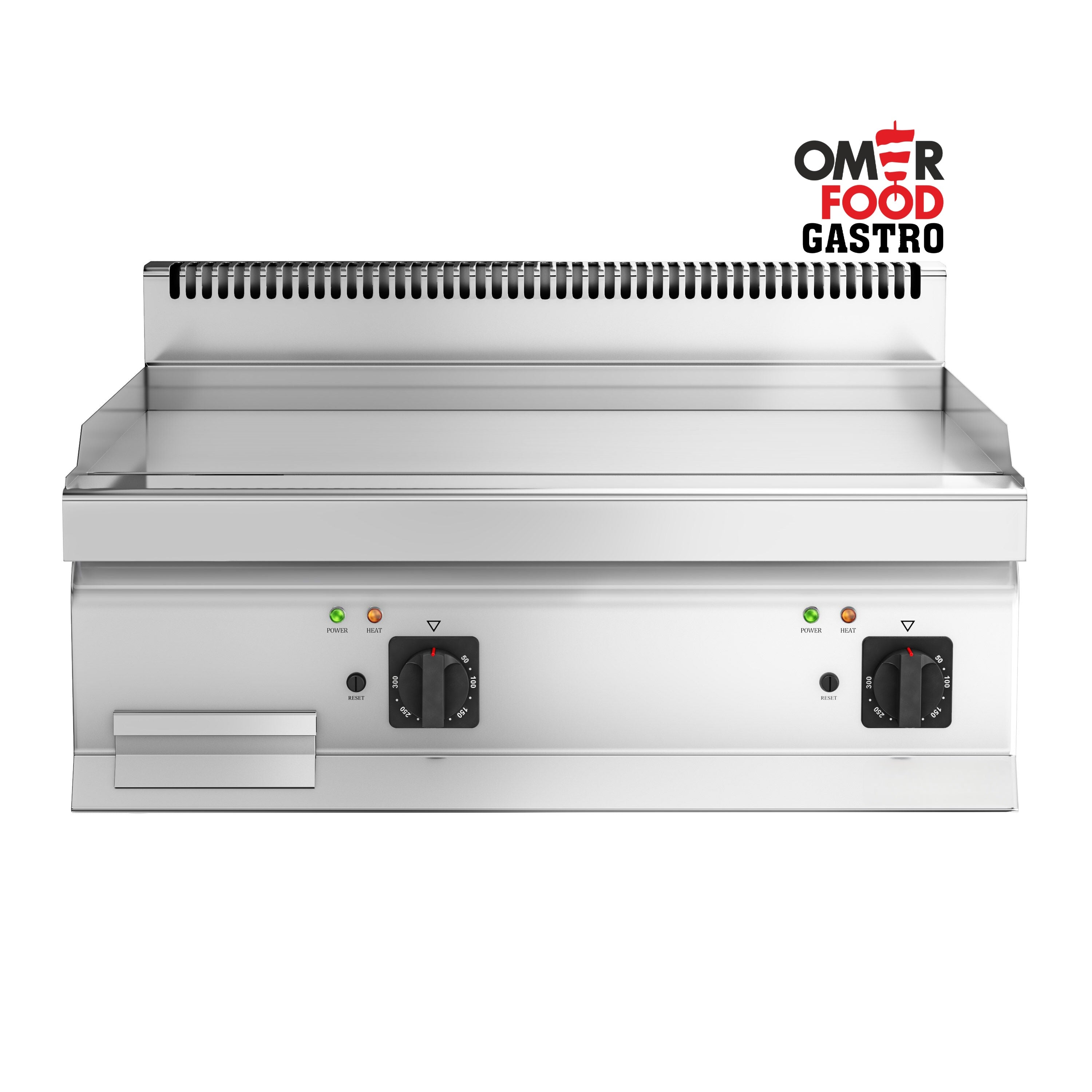 Plancha eléctrica Fry top - placa de acero rectificado - 7,1 kW - Liso - Superficie de cocción: 795x500mm
Tablero de mesa -Tamaño 700
Código de producto, SKU EBK800-E
