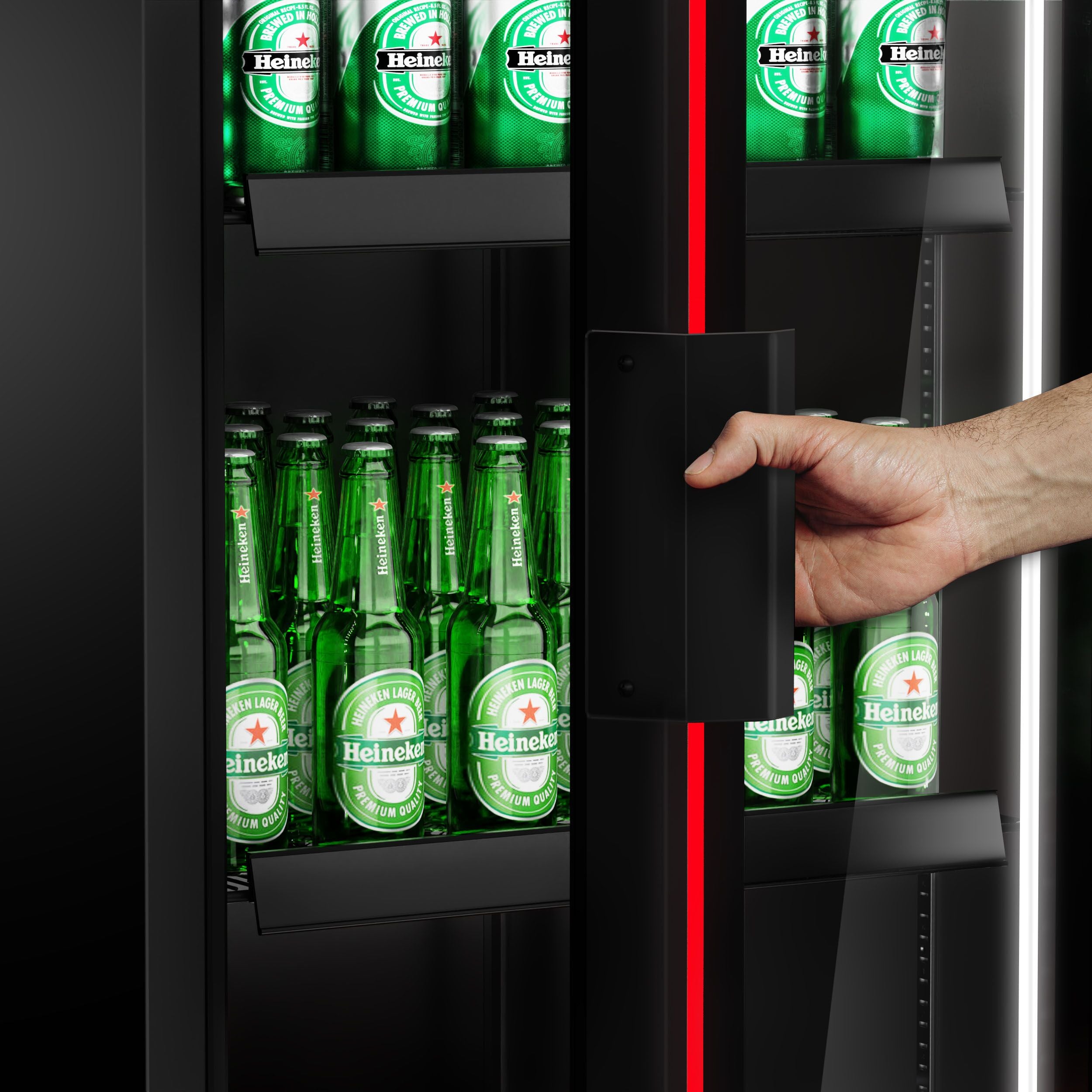 Nevera expositora de bebidas - 670mm - 550 litros - 1 puerta de cristal - con iluminación LED - display digital de temperatura
Código de producto, SKU GKE550LED