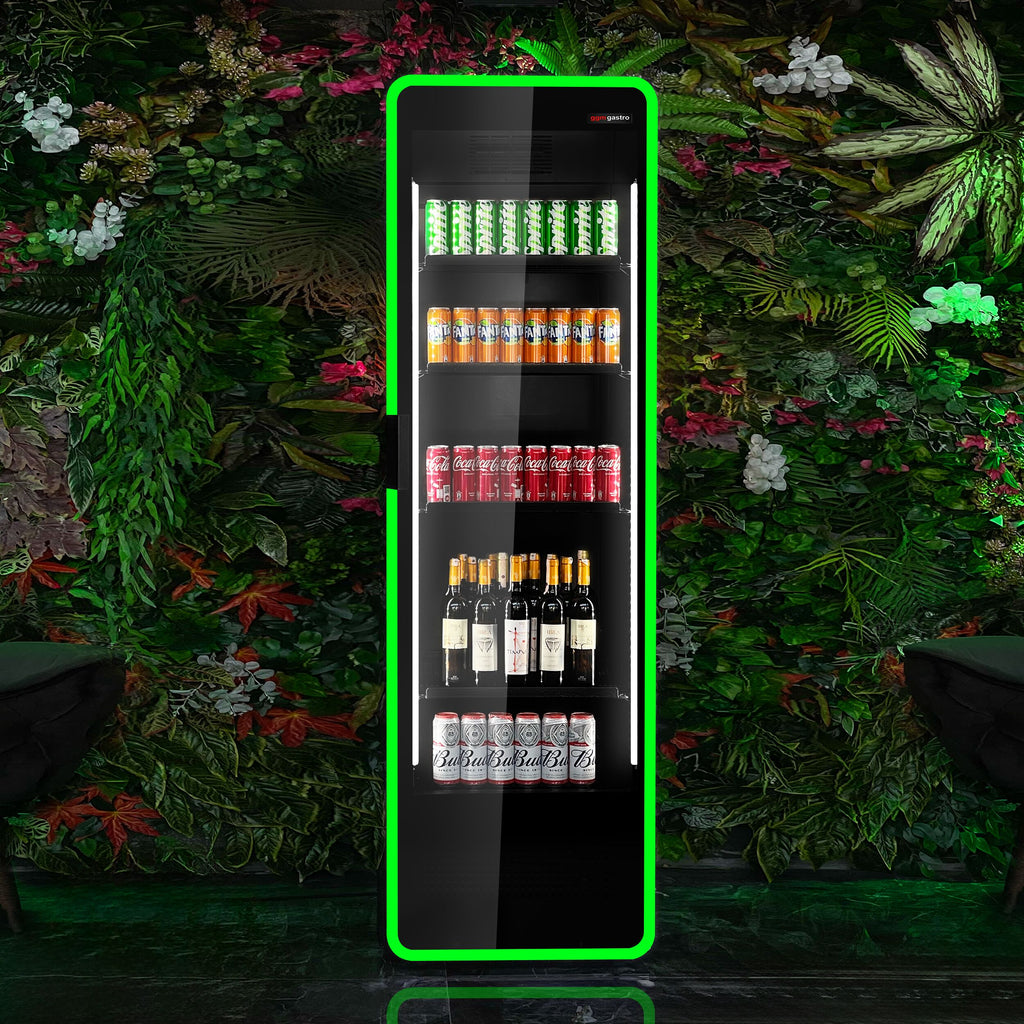Nevera expositora de bebidas - 670mm - 550 litros - 1 puerta de cristal - con iluminación LED - display digital de temperatura
Código de producto, SKU GKE550LED