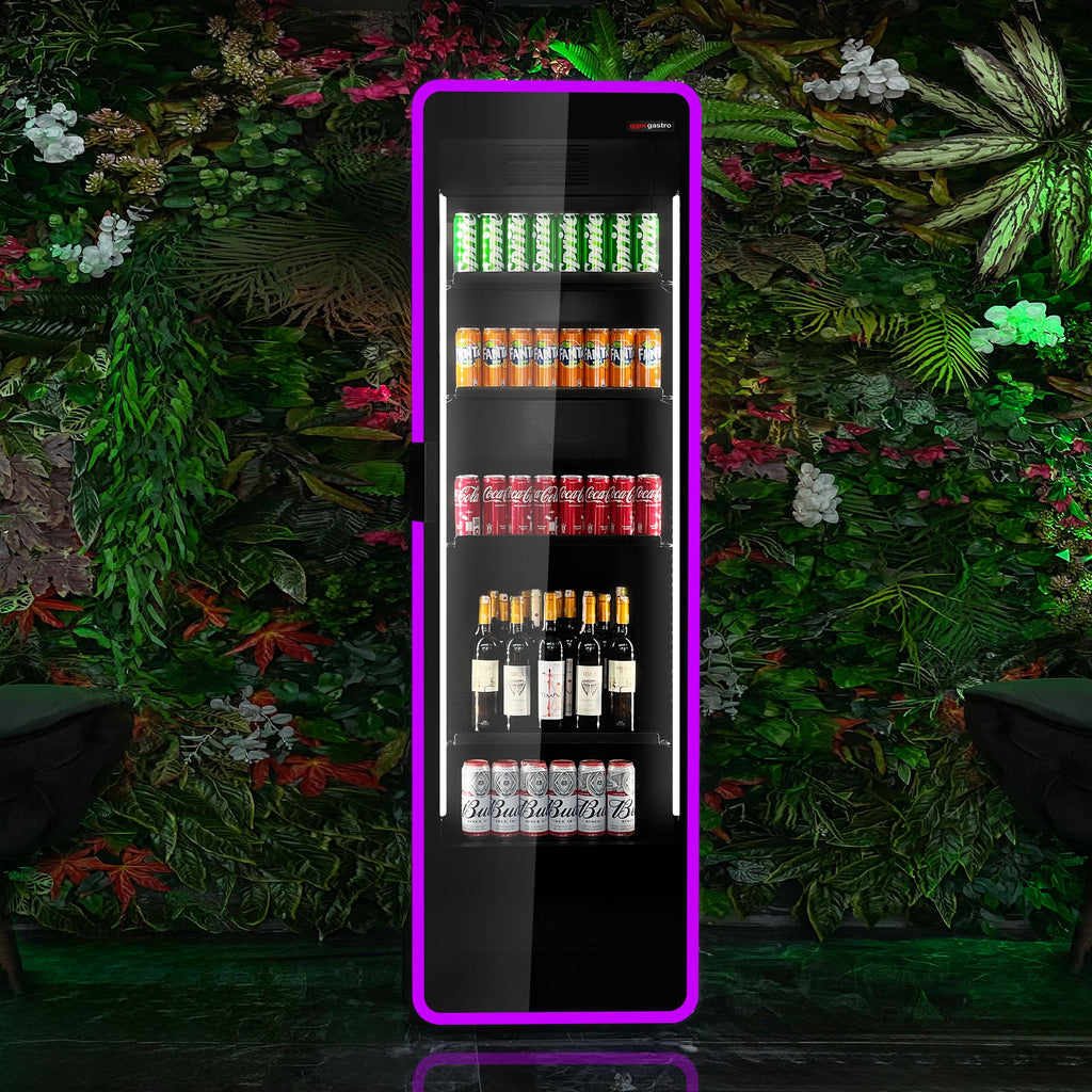 Nevera expositora de bebidas - 670mm - 550 litros - 1 puerta de cristal - con iluminación LED - display digital de temperatura
Código de producto, SKU GKE550LED