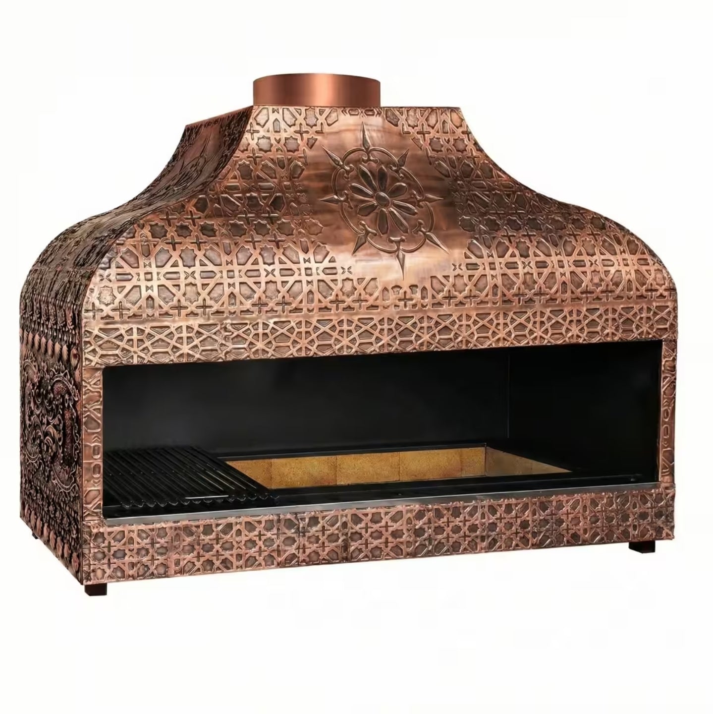 Parrilla de cobre de carbón - 1500mm - Profesional - para hostelería - 1 parrillas de hierro fundido - Parrilla: 1300x500mm - cerrado. Código de producto, OFGSKU KGA15