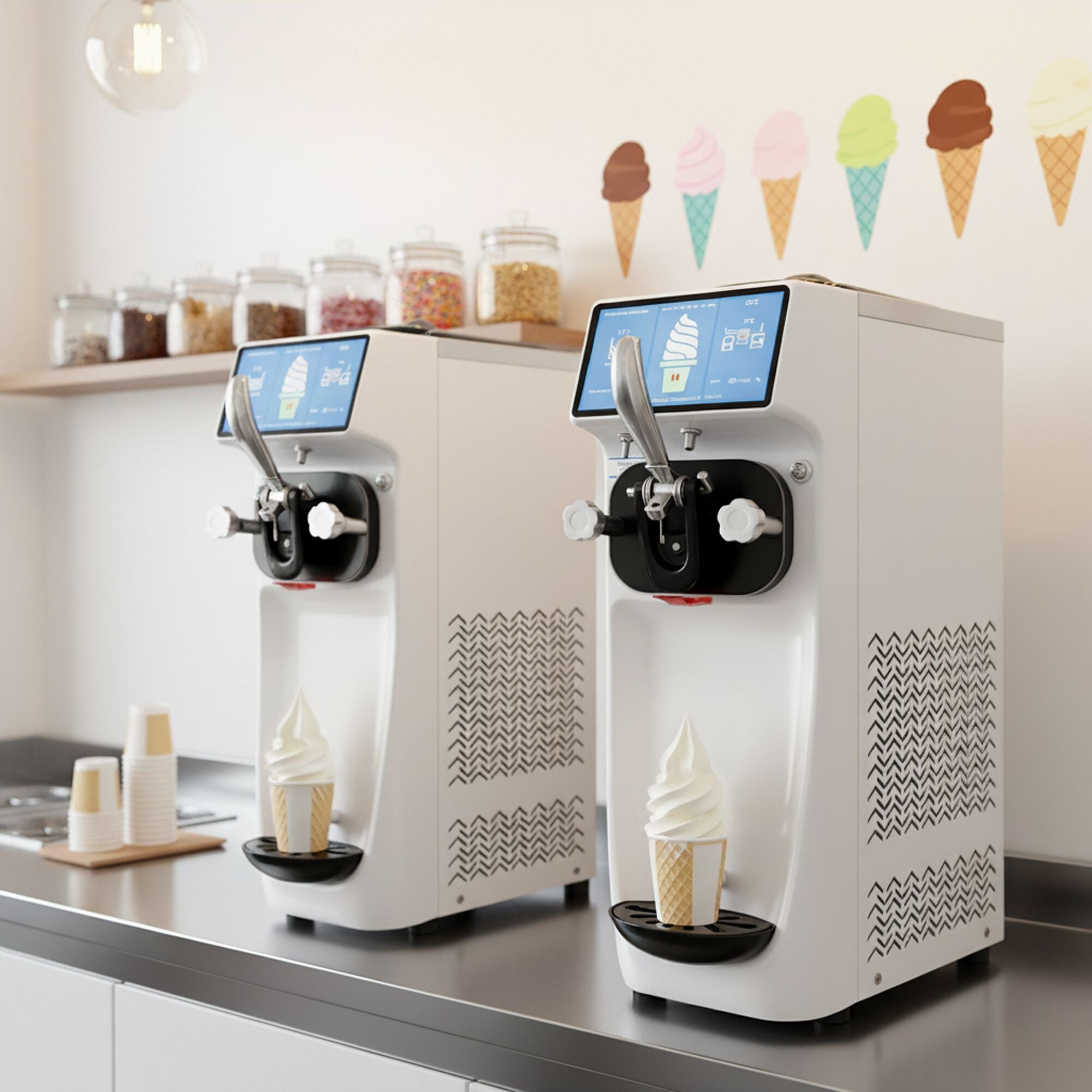 Máquina de helados soft - 16L/h - 1,15kW - Pantalla táctil - 1 sabor - con bomba de aire - con preenfriamiento - Sobremesa
Código de producto, SKU SEMG16K