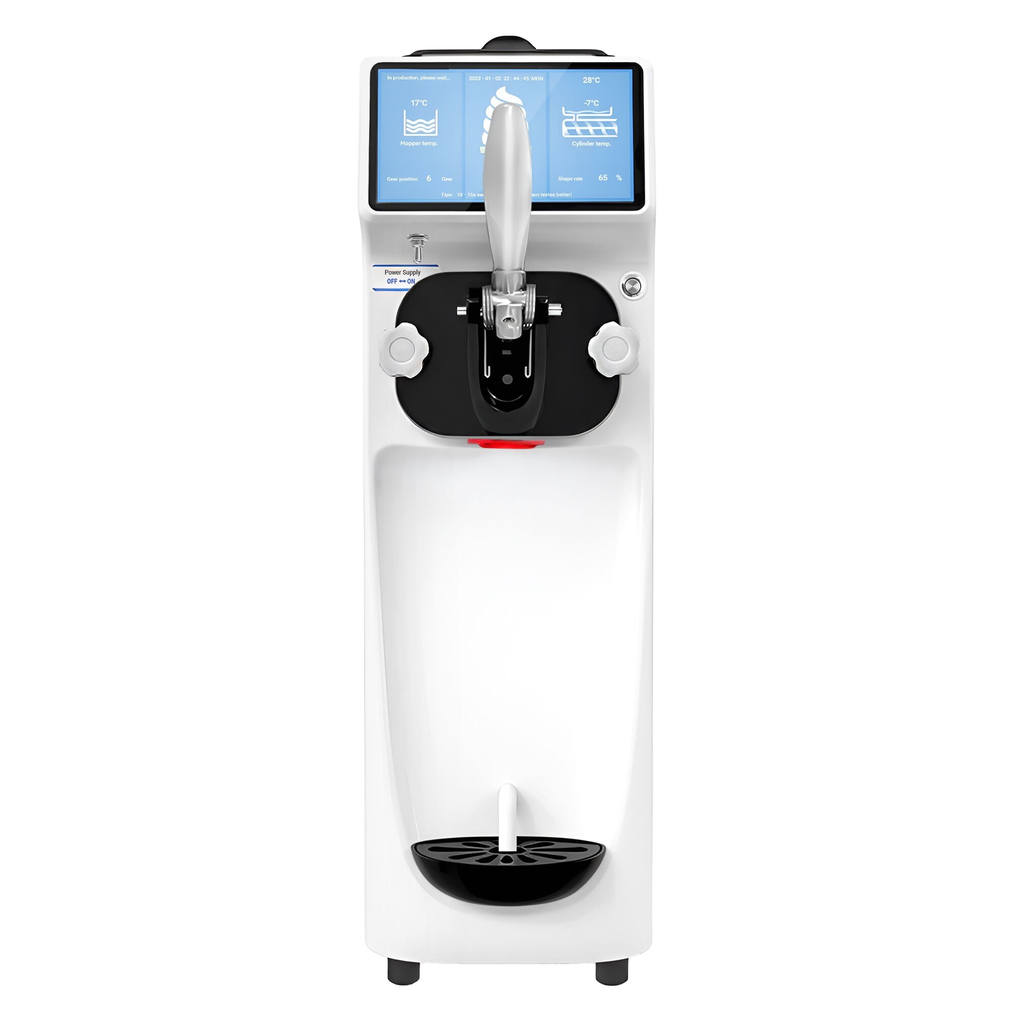Máquina de helados soft - 16L/h - 1,15kW - Pantalla táctil - 1 sabor - con bomba de aire - con preenfriamiento - Sobremesa
Código de producto, SKU SEMG16K