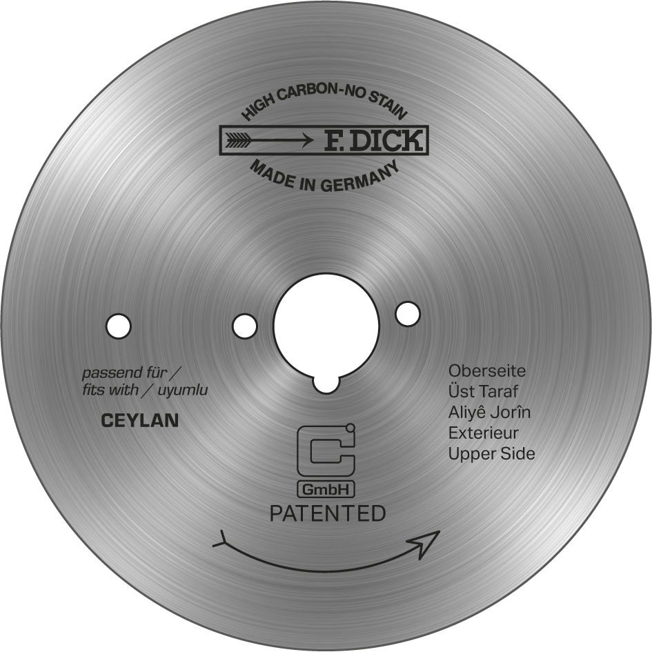4 unidades  Hoja circular DICK Ø 80 mm – lisa (Dick50908131W) Precaución: Herramienta de precisión muy afilada; realice el montaje únicamente cuando el dispositivo esté desenchufado. Artículo n.° 0010-1080