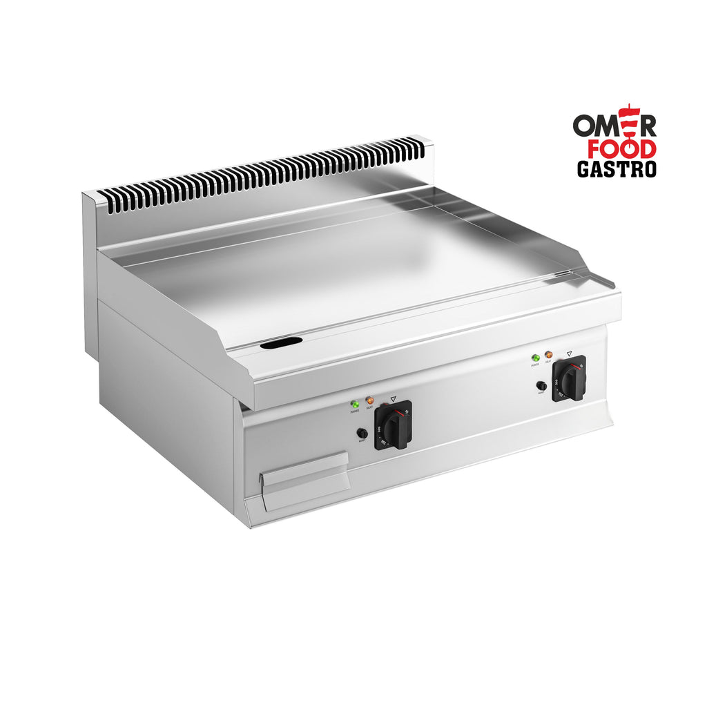 Plancha eléctrica Fry top - placa de acero rectificado - 7,1 kW - Liso - Superficie de cocción: 795x500mm
Tablero de mesa -Tamaño 700
Código de producto, SKU EBK800-E