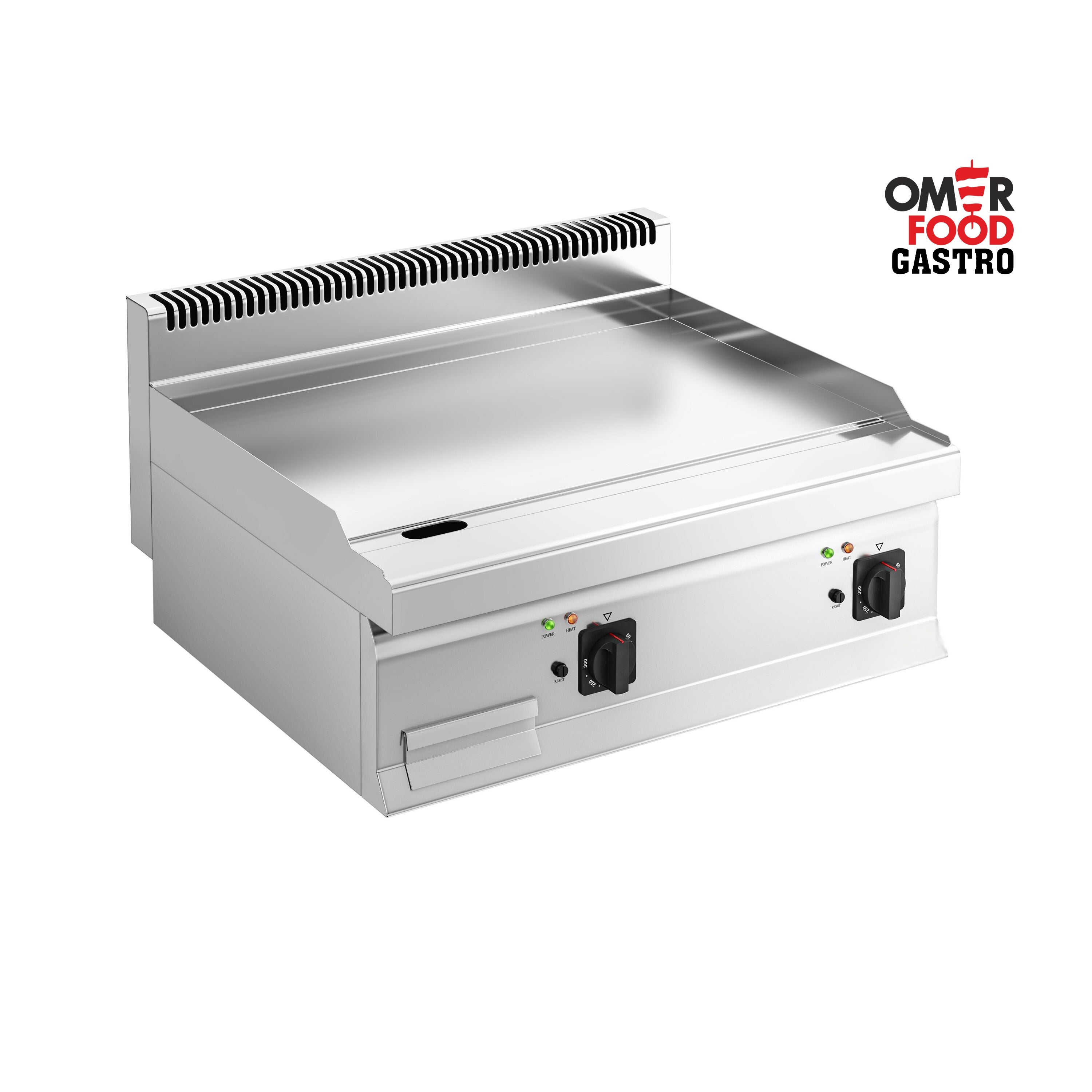 Plancha eléctrica Fry top - placa de acero rectificado - 7,1 kW - Liso - Superficie de cocción: 795x500mm
Tablero de mesa -Tamaño 700
Código de producto, SKU EBK800-E