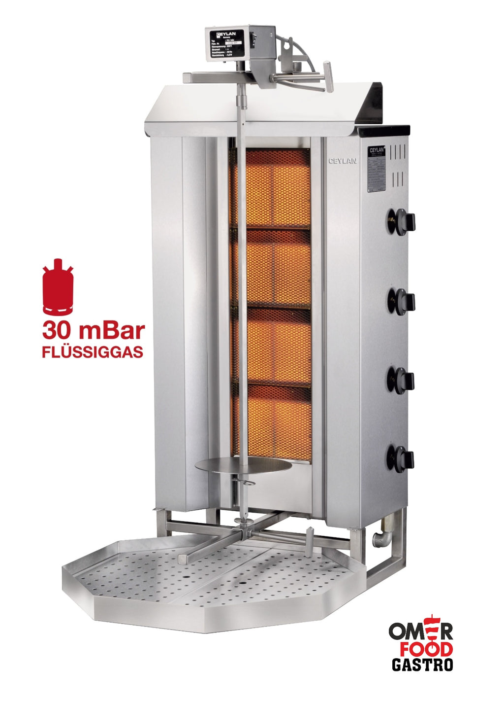 Parrilla para kebab CEYLAN GO-D4 Artículo n.° 0100-1420