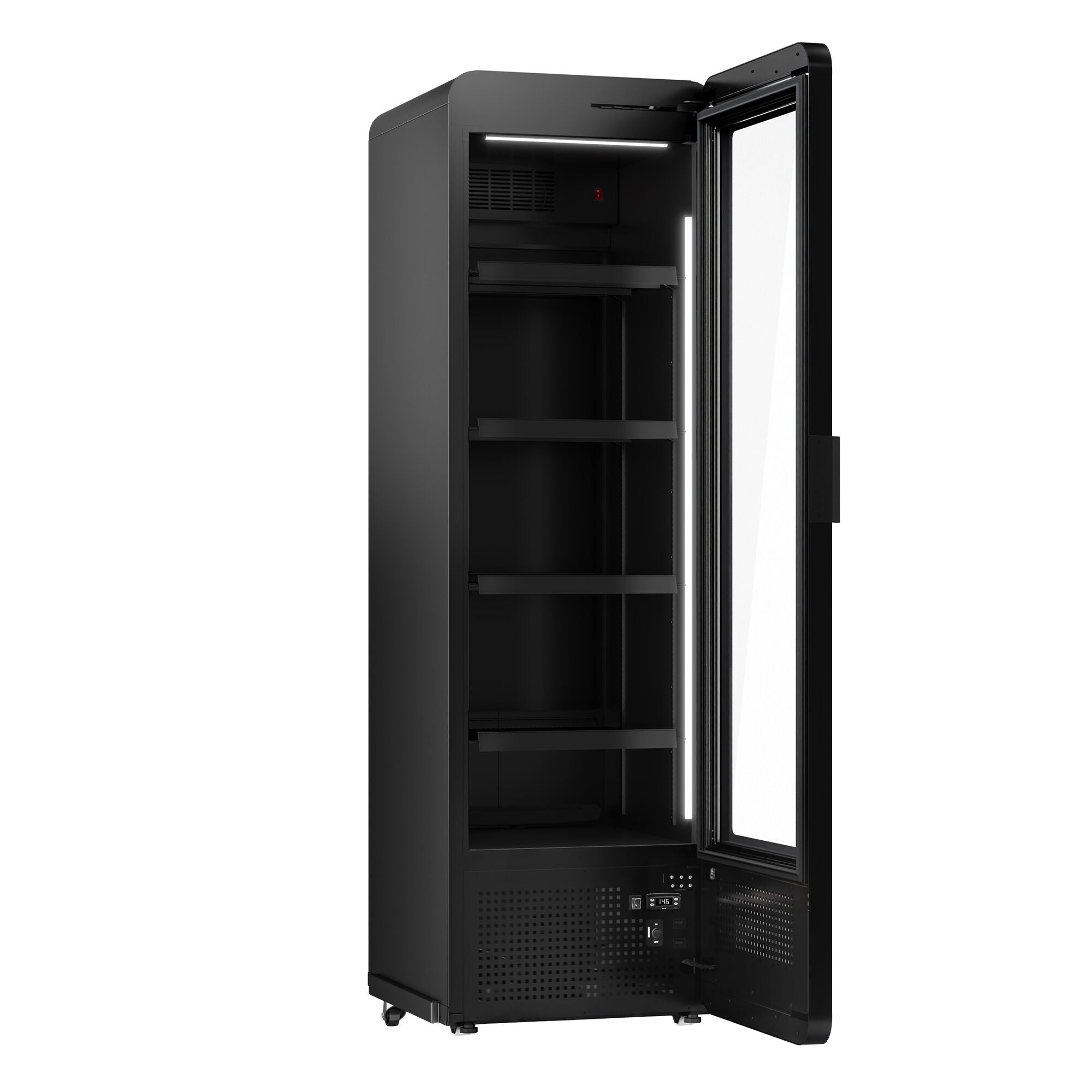 Nevera expositora de bebidas - 670mm - 550 litros - 1 puerta de cristal - con iluminación LED - display digital de temperatura
Código de producto, SKU GKE550LED
