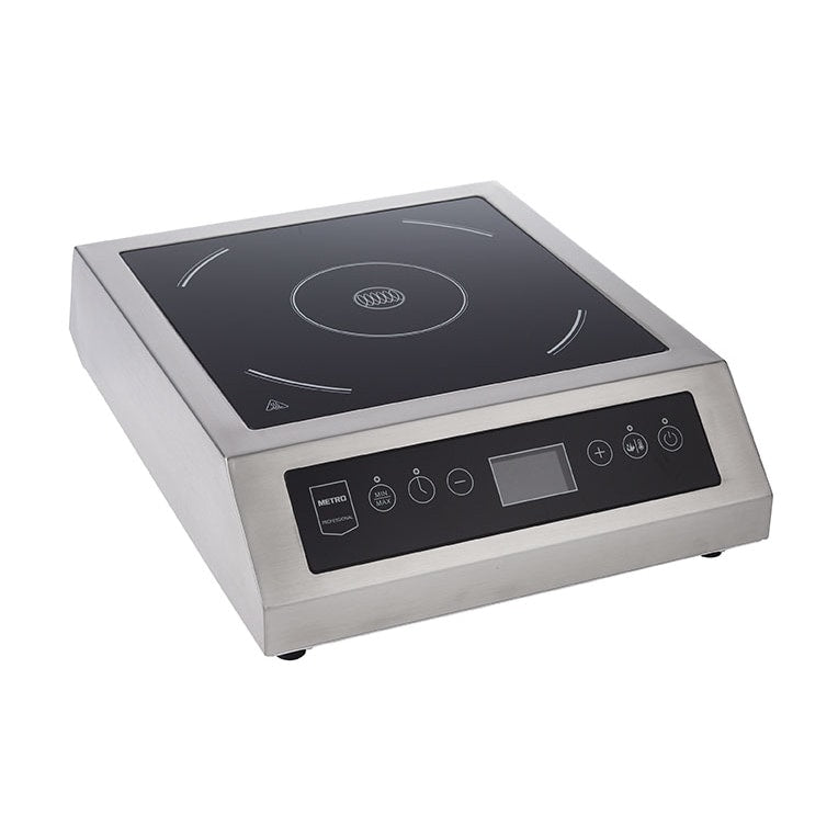 METRO Professional Placa de inducción GIC3135, acero inoxidable / vitrocerámica, 34 x 44 x 12 cm, 3500 W, filtro de grasa, plata AAA0000704922