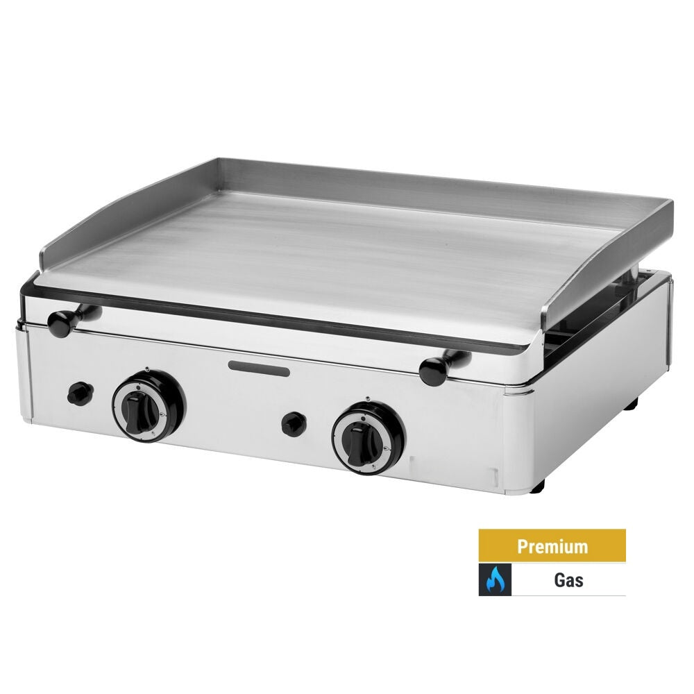 Plancha a gas Fry top - placa de acero rectificado - 5,5 kW - Liso - Superficie de cocción: 583x395mm
Área de parrilla: 583 x 395 mm
Código de producto, SKU GGBPF652