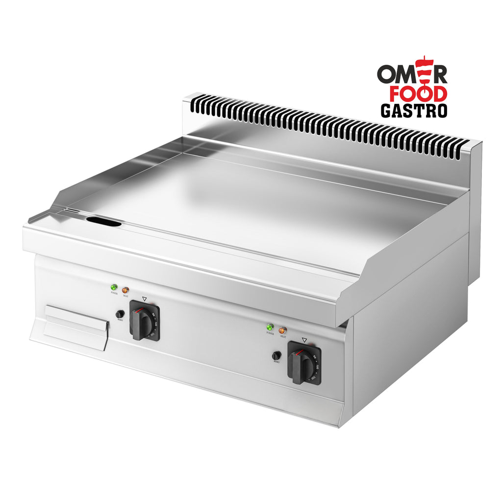 Plancha eléctrica Fry top - placa de acero rectificado - 7,1 kW - Liso - Superficie de cocción: 795x500mm
Tablero de mesa -Tamaño 700
Código de producto, SKU EBK800-E
